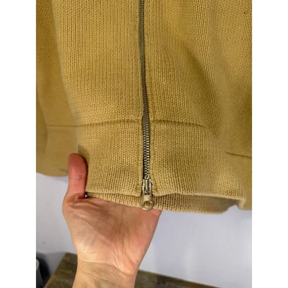 J Crew‎ Camel Zip Sweater Mens Old Money Quiet Luxury Large Preppy Minimal Y2K
